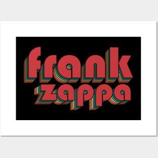 Frank Zappa - Retro Rainbow Typography Style 70s Posters and Art